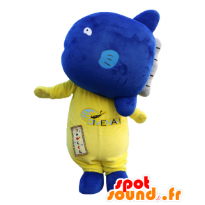 Umigaku kun maskot, kæmpe blå og gul fisk - Spotsound maskot