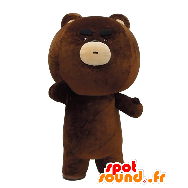 Mascot Hayabe Beya, marrón oso de peluche grande con mirada significa - MASFR27926 - Yuru-Chara mascotas japonesas