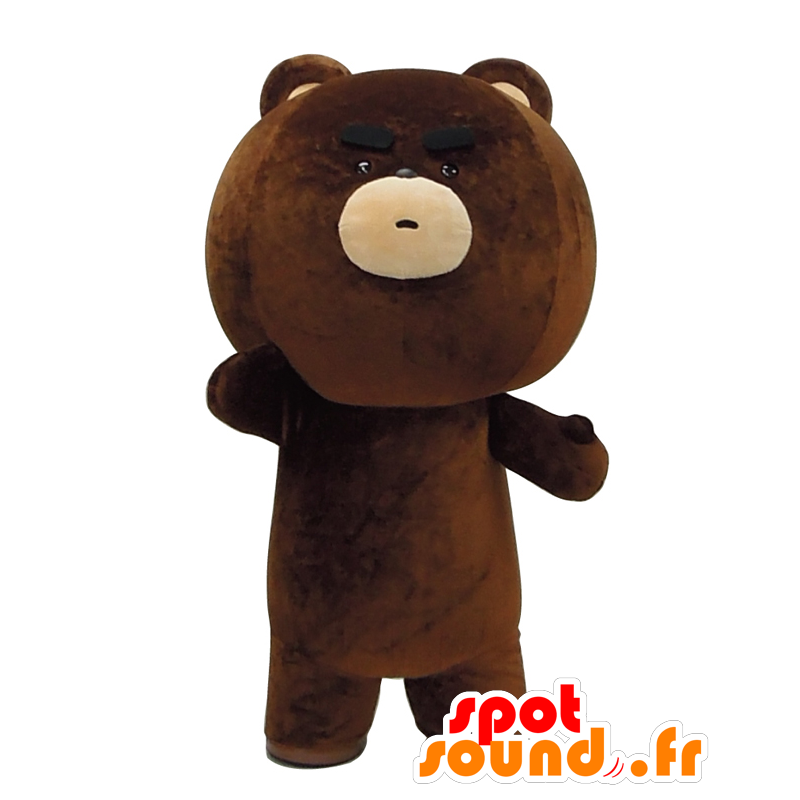 Mascotte de Hayabe-beya, gros nounours marron à l'air méchant - MASFR27926 - Mascottes Yuru-Chara Japonaises