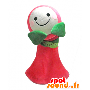 Tsuzuki-chan mascot, pink flower, green and white - MASFR27928 - Yuru-Chara Japanese mascots