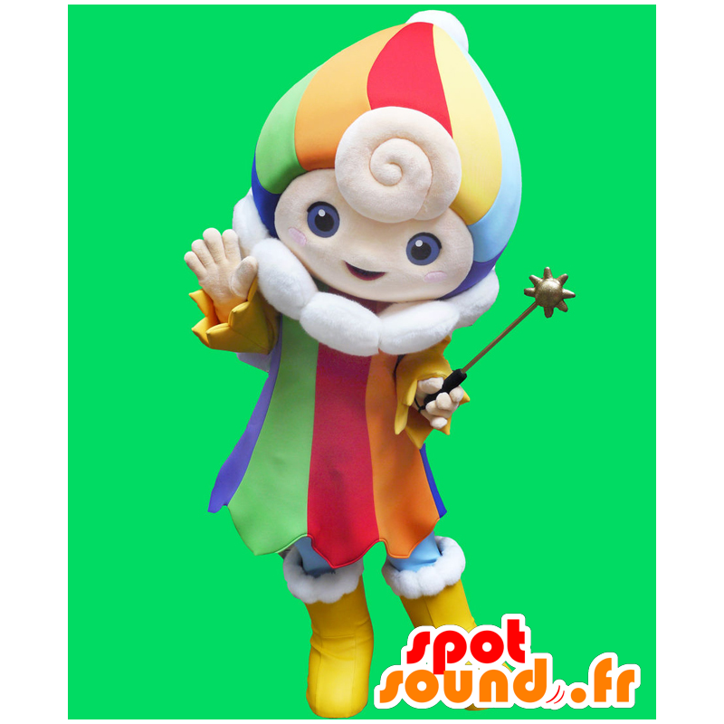 Mascotte de Nijirin, personnage multicolore avec une baguette - MASFR27931 - Mascottes Yuru-Chara Japonaises