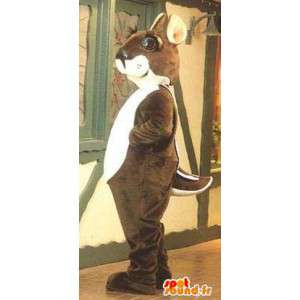 Brun og hvid egern maskot - Spotsound maskot kostume
