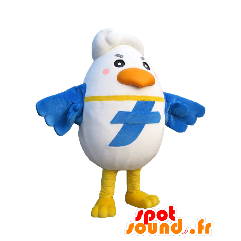 Mascot Minapyi, wit en blauwe vogel, reuze ooievaar - MASFR27935 - Yuru-Chara Japanse Mascottes