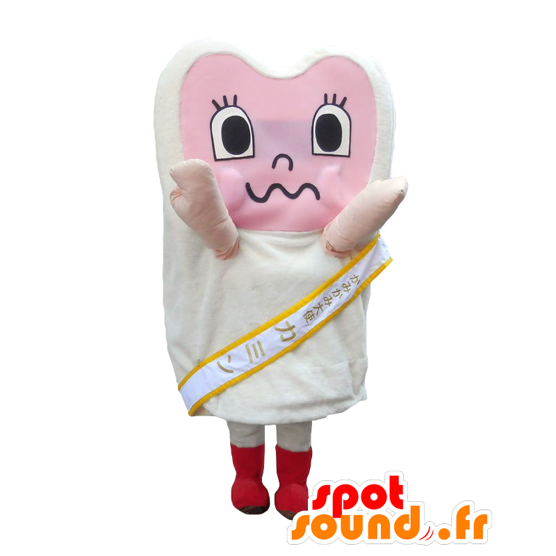 Kamikami mascot, giant pink and white tooth - MASFR27937 - Yuru-Chara Japanese mascots