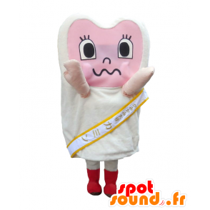 Mascot Kamikami, dente branco e rosa gigante - MASFR27937 - Yuru-Chara Mascotes japoneses