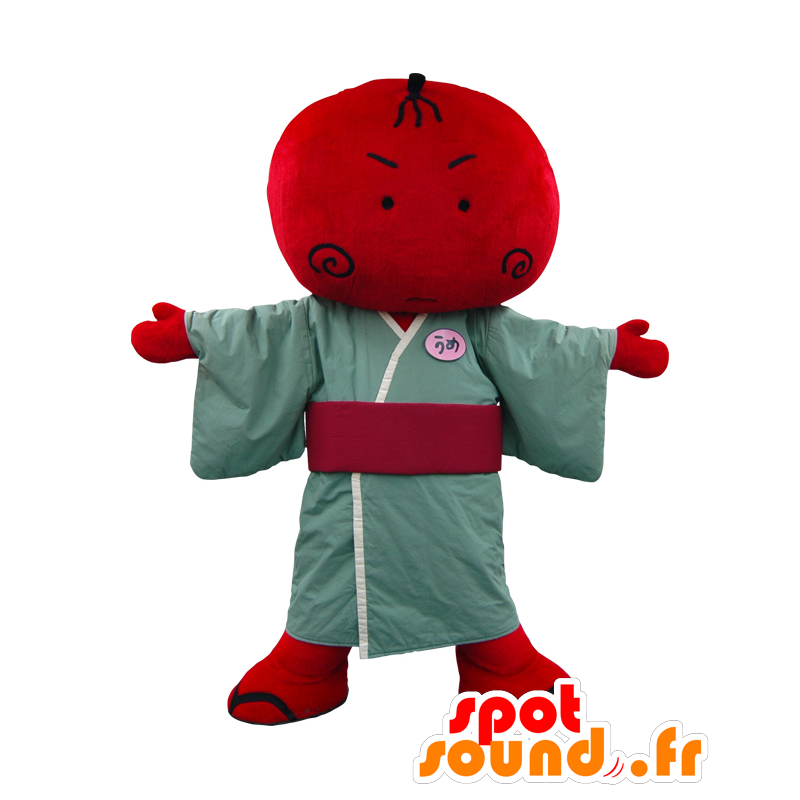 Umesaburo mascotte vestita con un uomo rosso kimono - MASFR27939 - Yuru-Chara mascotte giapponese