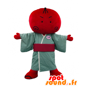 Umesaburo mascotte vestita con un uomo rosso kimono - MASFR27939 - Yuru-Chara mascotte giapponese