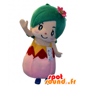 Mascotte van Lotus-chan meisje in een roze lotus bloem - MASFR27943 - Yuru-Chara Japanse Mascottes