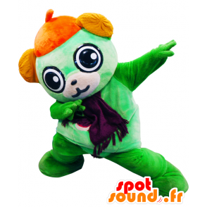 Mascot Osaki, groene teddybeer met een oranje hoed - MASFR27944 - Yuru-Chara Japanse Mascottes