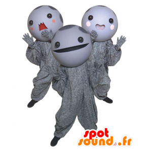 Mascottes San camel boer, drie witte stickmen ronde kop - MASFR27946 - Yuru-Chara Japanse Mascottes