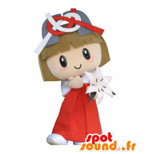 Tagayuichan mascot, pretty girl dressed in red and white - MASFR27949 - Yuru-Chara Japanese mascots