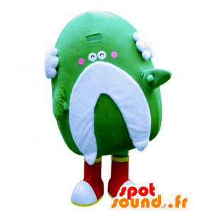 Vihreä ja mustachioed maskotti Awajin-i, mies, jättiläinen remmi - MASFR27950 - Mascottes Yuru-Chara Japonaises