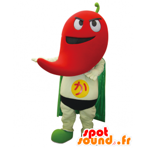 Mascot Καρακί-κουν, κόκκινο πιπέρι με ένα κάπα - MASFR27952 - Yuru-Χαρά ιαπωνική Μασκότ