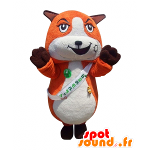Mascot Nomoru-chan, bruin oranje en witte vos - MASFR27954 - Yuru-Chara Japanse Mascottes