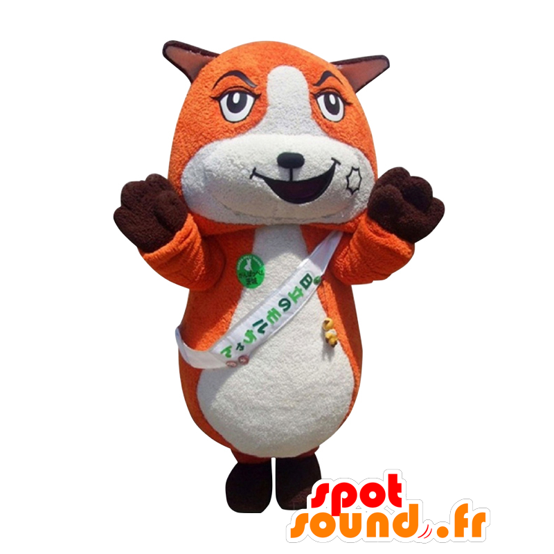 Nomoru-chan Maskottchen, braun orange und weiße Fuchs - MASFR27954 - Yuru-Chara japanischen Maskottchen