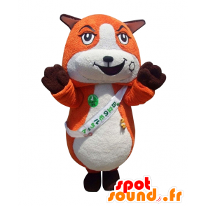 Nomoru-chan Maskottchen, braun orange und weiße Fuchs - MASFR27954 - Yuru-Chara japanischen Maskottchen