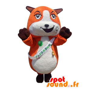 Nomoru-chan maskot, brun och vit orange räv - Spotsound maskot