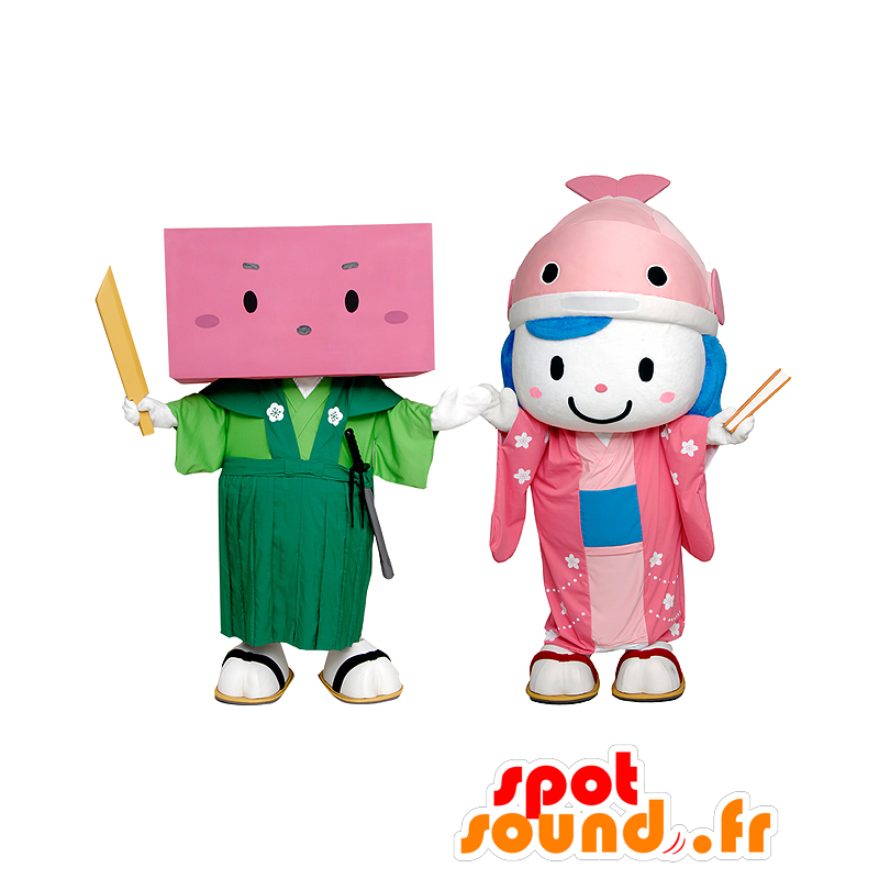 Mascots and Yokan MigiEmon Koihime, roses mascots - MASFR27955 - Yuru-Chara Japanese mascots