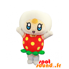 Kotoberi mascot, red and white strawberry yellow peas - MASFR27961 - Yuru-Chara Japanese mascots