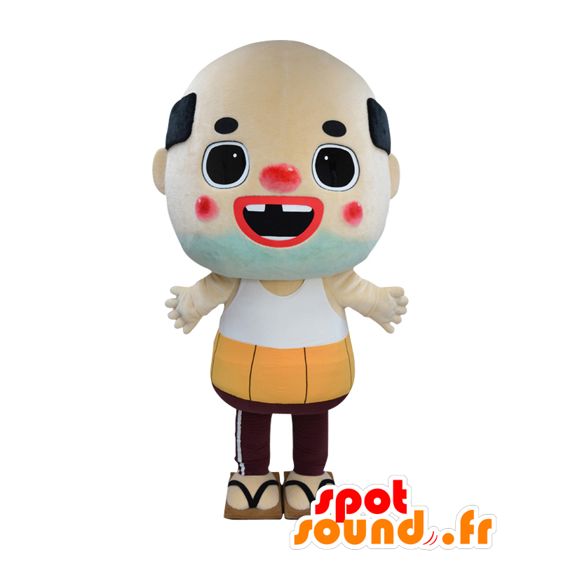 Mascot Chinichi san, bald Asian man smiling - MASFR27970 - Yuru-Chara Japanese mascots