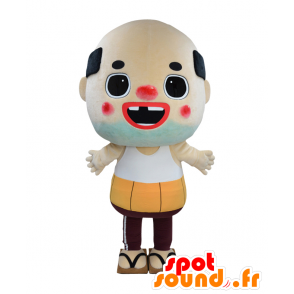 Mascot Chinichi san, bald Asian man smiling - MASFR27970 - Yuru-Chara Japanese mascots