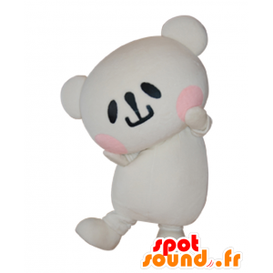 Mascotte de Oyamakuma, nounours blanc avec les joues roses - MASFR27978 - Mascottes Yuru-Chara Japonaises