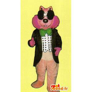 ピンクのオオカミのマスコット、衣装を着た-MASFR007140-オオカミのマスコット