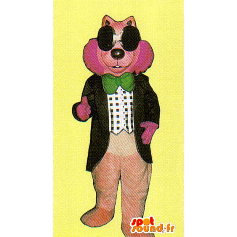 ピンクのオオカミのマスコット、衣装を着た-MASFR007140-オオカミのマスコット