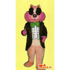 Pink ulvemaskot, udklædt - Spotsound maskot kostume