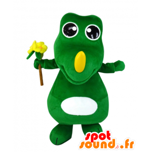 Mascot Itogon, jättiläinen dinosaurus, lohikäärme vihreä, keltainen ja valkoinen - MASFR27982 - Mascottes Yuru-Chara Japonaises