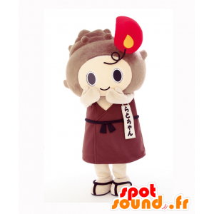 Mascotte de Ratochan, personnage avec une flamme sur la tête - MASFR27983 - Mascottes Yuru-Chara Japonaises