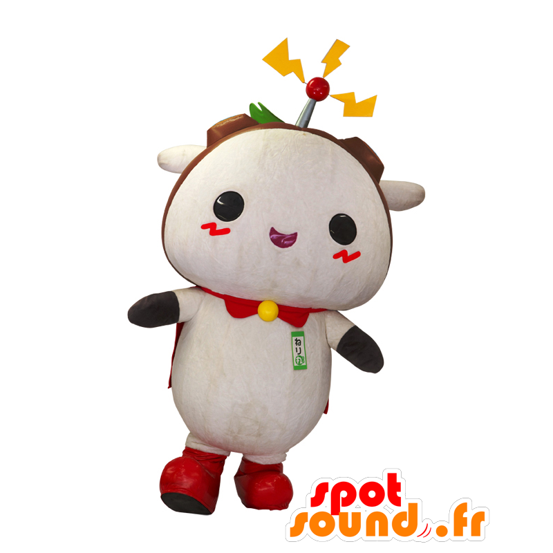 Mascot Neri κουν, λευκό ρομπότ με μια κεραία στο κεφάλι - MASFR27985 - Yuru-Χαρά ιαπωνική Μασκότ