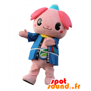 Mascot Fujimin roze man met een berg op het hoofd - MASFR27986 - Yuru-Chara Japanse Mascottes