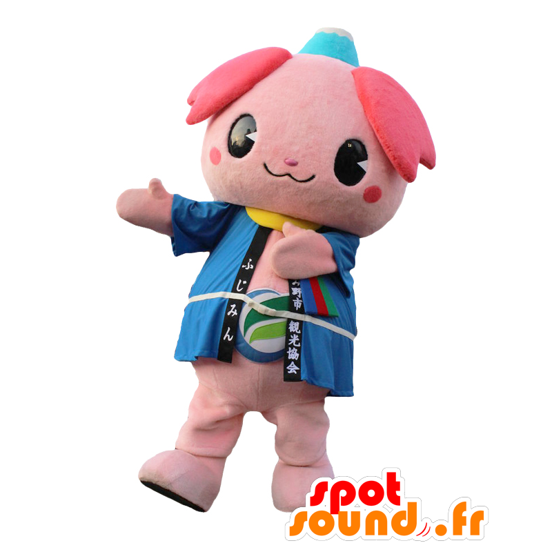 Mascot Fujimin homem-de-rosa com uma montanha na cabeça - MASFR27986 - Yuru-Chara Mascotes japoneses