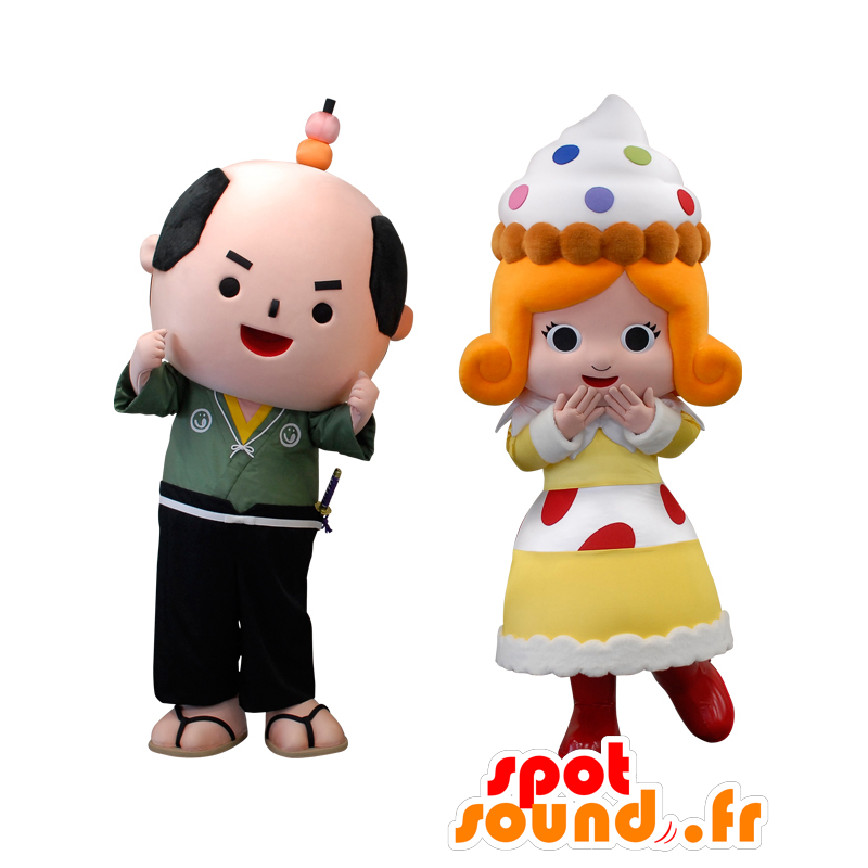 Maskoter Kashinari KUN og hans prinsesse - MASFR27988 - Yuru-Chara japanske Mascots