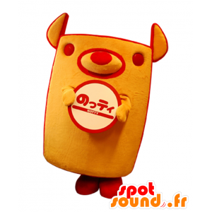 Mascotte de Nonoichi, chien orange et rouge, rectangulaire - MASFR27990 - Mascottes Yuru-Chara Japonaises