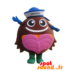 Kabuchan mascotte, granchio marrone con un cappello e un cuore - MASFR27992 - Yuru-Chara mascotte giapponese