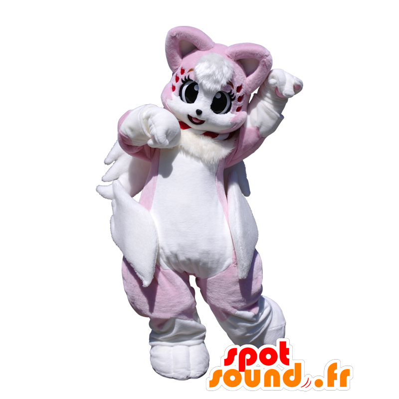 Mascot Shibasaki Saki, vaaleanpunainen kissa, naisellinen ja tyylikäs - MASFR27993 - Mascottes Yuru-Chara Japonaises