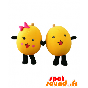 Mascots and Biwari Biwasuke, loquat fruit and oranges round - MASFR27997 - Yuru-Chara Japanese mascots