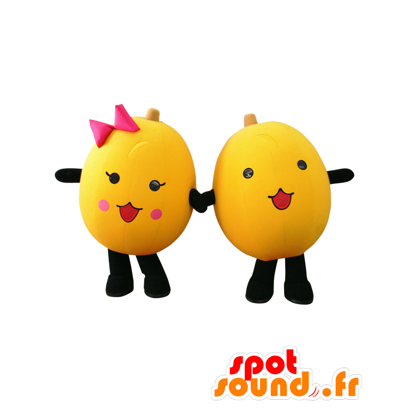 Mascots and Biwari Biwasuke, loquat fruit and oranges round - MASFR27997 - Yuru-Chara Japanese mascots