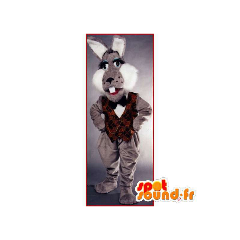 Grijze en witte bunny kostuum, reuze - MASFR007142 - Mascot konijnen