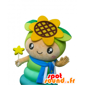 Mascot Osayon, bloem mascotte, met een mooie zonnebloem - MASFR28002 - Yuru-Chara Japanse Mascottes