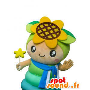 Mascot Osayon, blomst maskot, med en pen solsikke - MASFR28002 - Yuru-Chara japanske Mascots