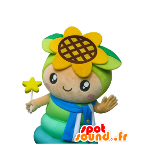 Mascot Osayon, bloem mascotte, met een mooie zonnebloem - MASFR28002 - Yuru-Chara Japanse Mascottes