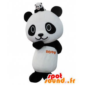 Wakapan Maskottchen, schwarze und weiße Panda mit ihrem Baby - MASFR28003 - Yuru-Chara japanischen Maskottchen