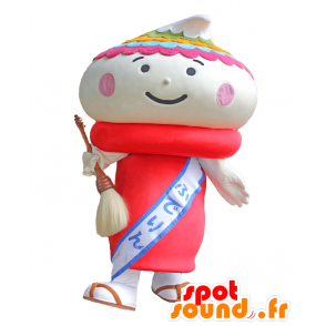 Fuderin Maskottchen, Fett Weißer und gemütlich und bunte rosa - MASFR28007 - Yuru-Chara japanischen Maskottchen