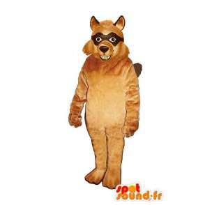 Brun maskeret ulvemaskot - Spotsound maskot kostume