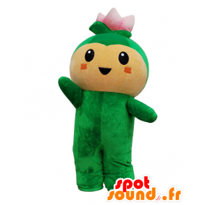 Hasu-chan mascot, green lotus flower and giant pink - MASFR28009 - Yuru-Chara Japanese mascots