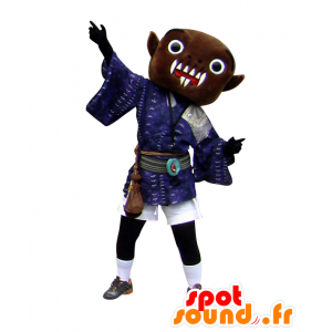 Mascot Darudaru, ruskea hirviö iso hampaat - MASFR28011 - Mascottes Yuru-Chara Japonaises