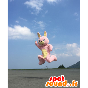 Mascot Usahi, rosa bunny og gul moro - MASFR28013 - Yuru-Chara japanske Mascots